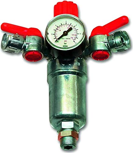 RIDUTTORE DI PRESSIONE CON FILTRO 1/2" E 3/8" COMPRESSORE ARIA COMPRESSA