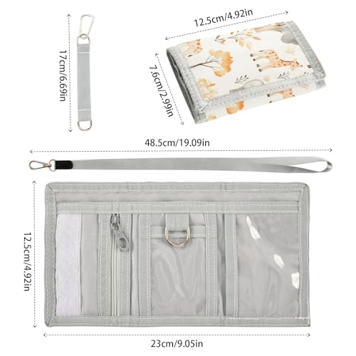 ALAZA Kids Wallets for Boys Girls Toddler Trifold Wallet Children Small Giraffe Tree with Zipper Coin Pocket3