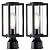 Outdoor Post Lights Lamp Post Light Fixture 2 Pack, Modern Black Exterior Post Lantern Fixture with Tempered Glass, Anti-Rust Aluminum Light Posts for Outside for Driveway Patio Garden