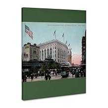 3dRose Macys and Herald Square New York City Vintage Postcard Reproduction Museum Grade Canvas Wrap 11x14