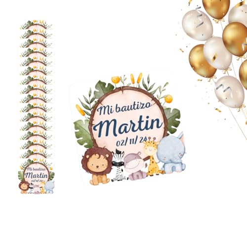 Pegatinas personalizadas para comuniones, bautizos, bodas, 84 unidades de 3 cm, 48 de 4 cm o 33 de 5 cm (3cm, 5)