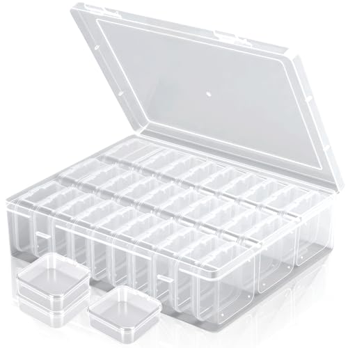 Image of Bead Organizer, 31 Mini Clear Jewelry Organizer and Hinged Lid Bead Storage Containers, Ideal for DIY Jewelry Crafts, Screws and Small Parts Craft Storage.