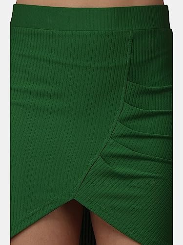 Image of POPWINGS Casual Shimmer Solid Sarong Mini Skirt for Women | Summer Skirt for Women | Mini Skirt for Women