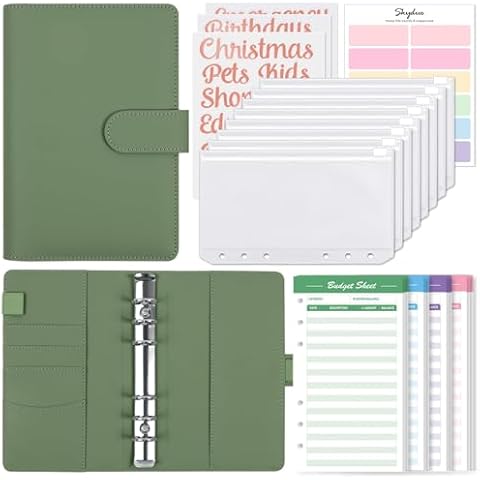SKYDUE Budget Binder with Cash Envelopes Cover