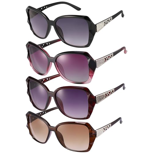 Image of DragonflyDreams Women Large Sunglasses, UV 400 Glasses | Oversized Classic Trend Ladies Sunglasses Sparkling Large Frame