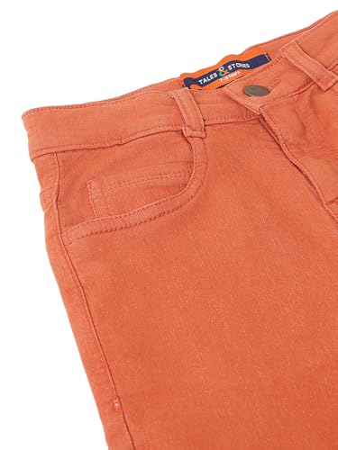 Image of Tales & Stories Boys Slim Fit Denim Jeans | 5-Pocket Stylish Mid-Rise Pants| Durable Cotton Denim Lycra with Button Closure | Casual Wear