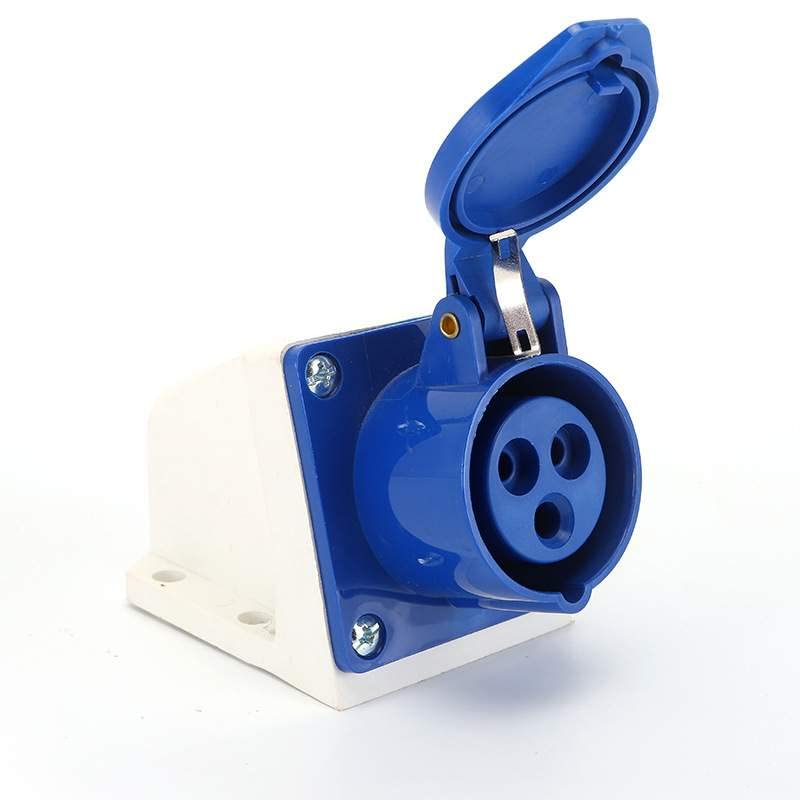 IEC60309 Waterproof CEE Industrial Connector Socket 3Pin 16A 220V-250V 2P+E IP44 (Type-1）