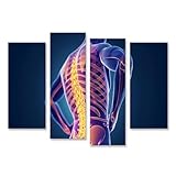islandburner Bild auf Leinwand Menschlicher Körper und Wirbelsäule Visualisierung in 3D für Schlafzimmer Gesundheitsbewusste Physiotherapiepraxis Bilder Wandbilder Poster