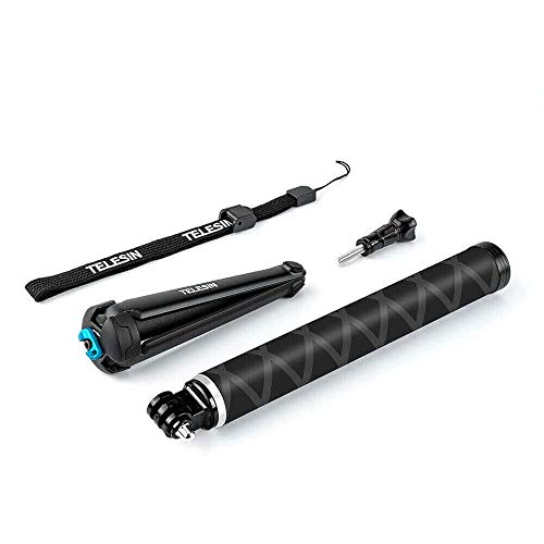 Telesin Ultralight Carbon Fiber Selfie Stick With Tripod Stand/Extendable Monopod,Compatible For Gopro Hero/Dji Osmo Action/Insta360/Akaso And Other Action Cameras #TOP4