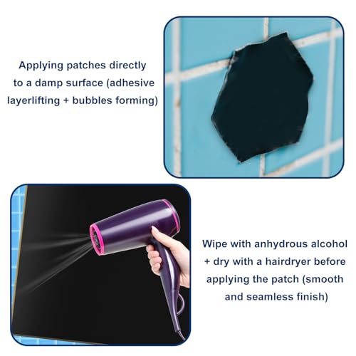 Incycall Teichfolien-Reparatur-Set - 21x21cm HDPE-Butylgummi-Patches - Wasserdicht für DIY, Flüssige Teichfolie & EPDM/HPDE-Foliennähte (2 Stück)