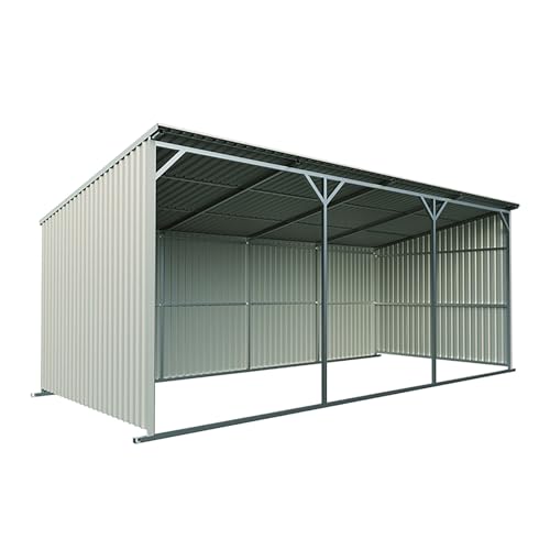 Welded Mental Carport Canopy 12x20 Heavy Duty, Sheds & Outdoor Storage for Farmers Or Landowners, 19.2'X12.2'X10.4' Outdoor Shed Used for Stockpiling Materials, Tools and Small Equipment