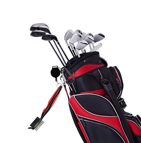 image for ToVii Golf Club Brush Golf Towels Groove Cleaner with Retractable Zip-