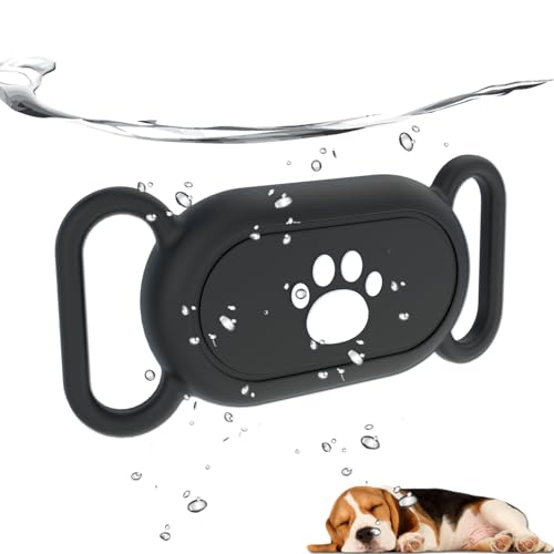 Waterproof Dog Collar Holder Compatible with Samsung Galaxy SmartTag2, Silicone GPS Tracker Hidden Loop Holder for Smart Tag2, Anti-Lost Collar Tag2 Paw Case (Black)