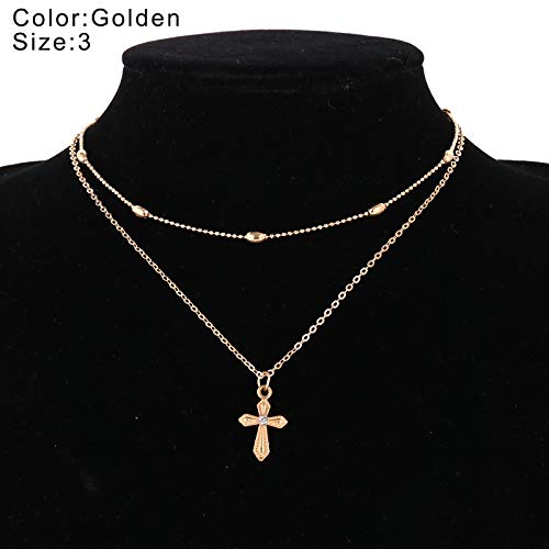 alexsix Women Simple Classic Cross Pendant Necklace Hollow Love Heart Girl Long Chain necklaces joyería