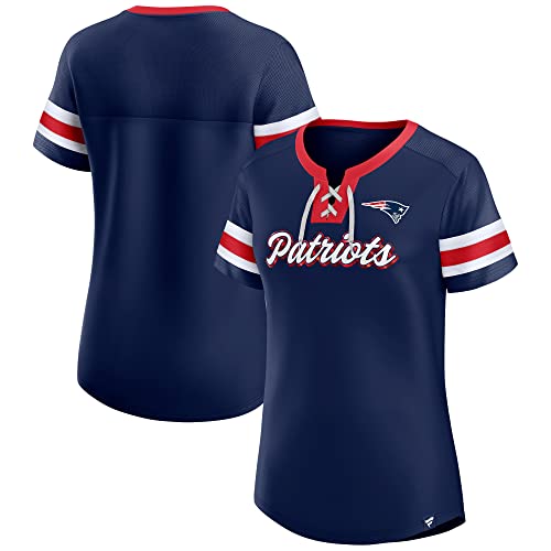 Fanatics Women's Navy New England Patriots Original State Lace-Up T-Shirt
