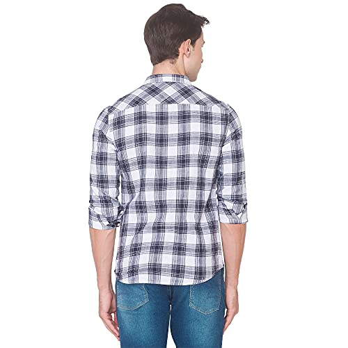 Image of Spykar Men's Solid Slim Shirt (MSH-02BA-217 White 2XL)