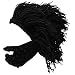Kafeimali Men's Barbarian Knit Beard Hat Original Beanie Wind Mask Skull Cap (Black)