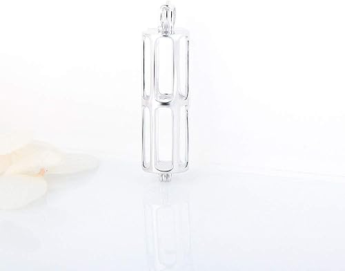 Miniatura 4 de Colgantes de jaula de tubo largo de plata de ley 925 para manualidades, collares, pulseras y fabricación de joyas, Metal