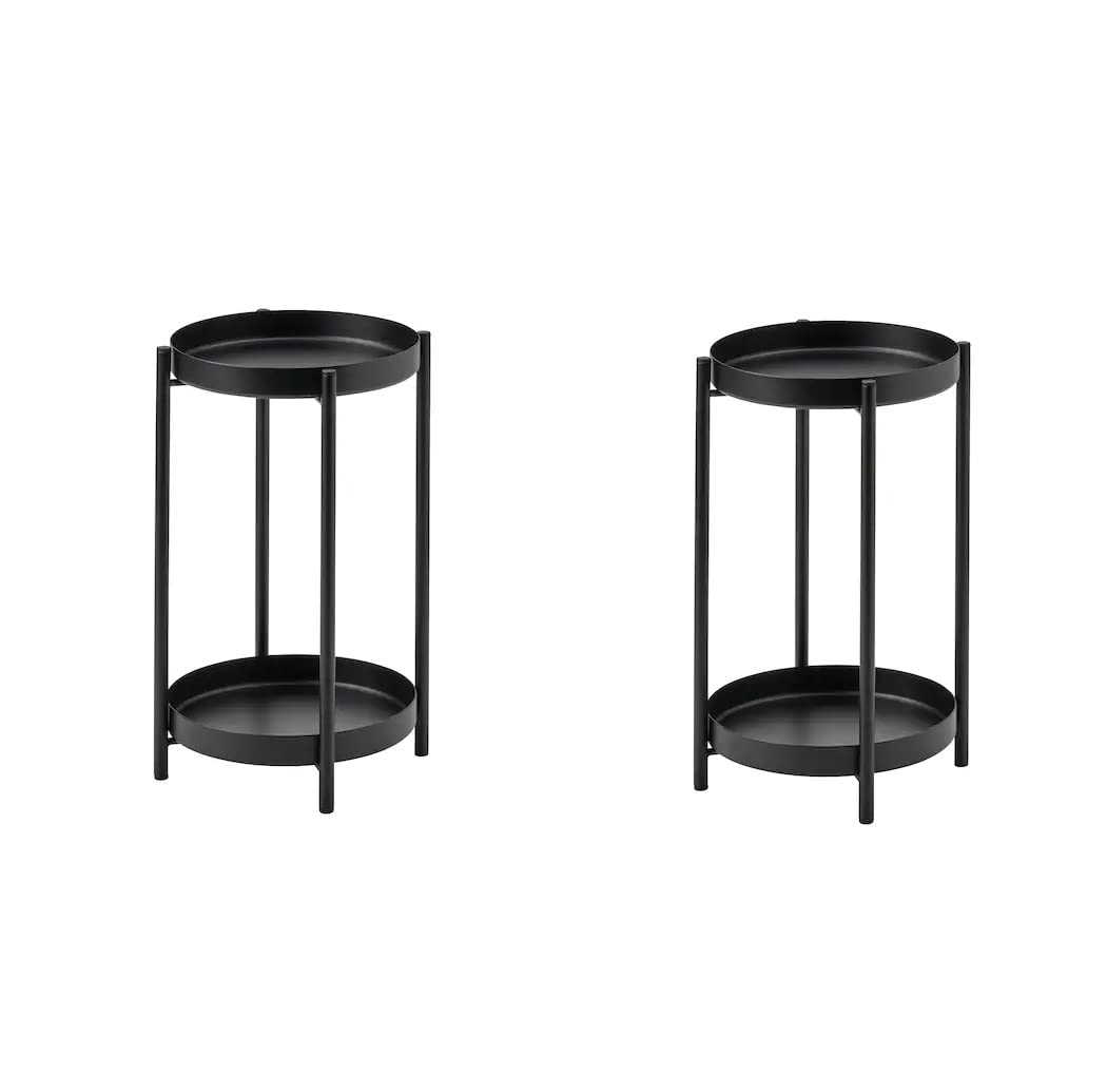 Supports pour plantes OLIVBLAD lot de 2 éléments métalliques de couleur noire et diamètre 35 cm