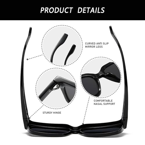 Kursan Trendy Rectangle Sunglasses for Men Women Classic Lightweight Frame Shades2