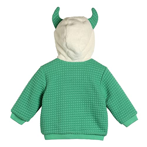 Image of miniklub Boys Green Floral Striped Lightweight Crop Puffer Jacket