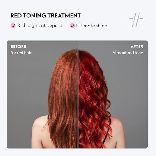 Image of FOUR REASONS Color Mask, Red (27 Colors) - Hair Gloss & Color Depositing Conditioner - Semi Permanent Hair Toner for Color-Treated Hair Color For Women - Vegan & Cruelty-Free - 6.76 fl oz