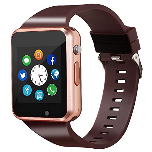 Smart Watch,Unlocked Touchscreen Smartwatch Compatible Android Bluetooth Call Text Notification Sync Music Player Camera Smart Watches for Women Men (Gold)