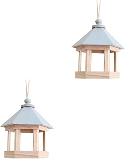 Yardwe 2pcs Birds Supplies Wood Birds nest Wood nest for Birds Wood Birds Feeder Bird nest Wooden The Bird's nest Bird Supplies Log