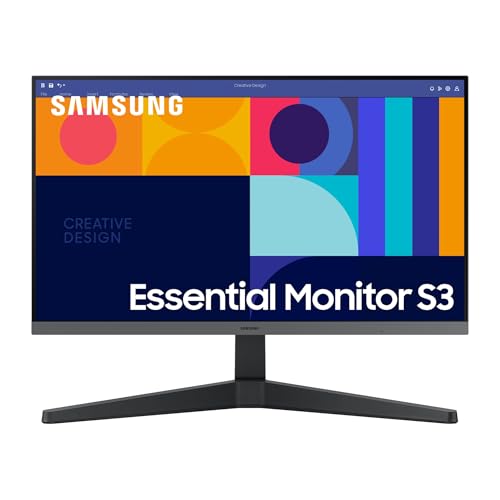 Samsung LS24C332GAUXEN – Monitor S3 S33GC 24” con Panel IPS, Tasa de refresco 100Hz, AMD FreeSync, Modo Juego, Eye Saver & Less Screen Flickering, Negro