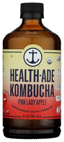 Health Ade, Kombucha Apple Pink Lady 16Fz Organic, 16 Fl Oz