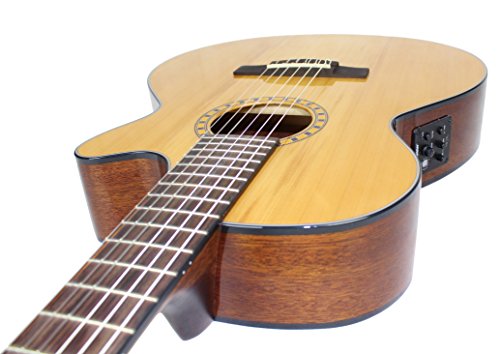 Cort CEC-5 Guitare Folk électro cordes Nylon Naturel brillant - Les Beatles, Paul McCartney, John Lennon, RIngo Starr, George Harrison Cort CEC-5 Guitare Folk électro cordes Nylon Naturel brillant – Image 4