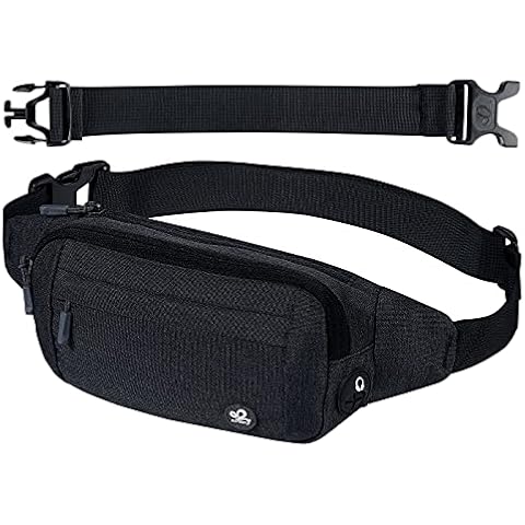 Waterfly Bauchtasche Gürteltasche Hüfttasche Sport: Wasserdicht Stylisch Nylon Klein Unisex Schwarz Hip Bum Waist Fanny Pack für Outdoor Reise Wandern Hundetraining Herren und Damen Cover