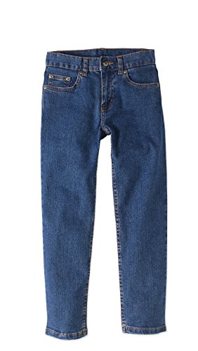 Faded Glory Boys' Straight Denim Blue Jeans (6, Light Wash)
