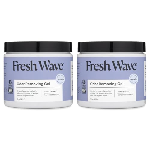 Image of Fresh Wave Lavender Odor Removing Gel, 15 oz., Pack of 2 - Safer Odor Absorbers for Home, Natural Plant-Based Odor Eliminator, Every 15 oz. lasts 30-60 Days, For Cooking, Trash & Pets