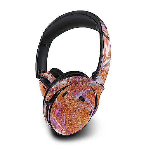 Image of MightySkins Glossy Glitter Skin Compatible with Bose QuietComfort 45 Headphones Orange Swirl | Protective, Durable High-Gloss Glitter Finish | Easy to Apply | Made in The USA