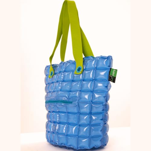 Bolso de mano inflable para mujer azul XL miniatura 2