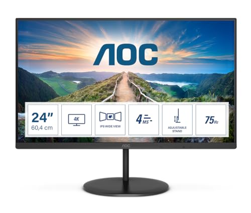 AOC Q24V4EA Monitor 24 Pulgadas QHD, 75Hz, IPS, 4...