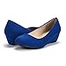DREAM PAIRS Women's Debbie Royal Blue Mid Wedge Heel Pump Shoes - 9 M US