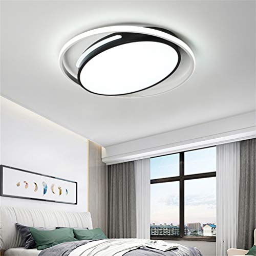 Plafonnier LED dimmable rond noir et blanc avec télécommande de 40cm