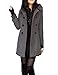 Tanming Women's Warm Double Breasted Wool Pea Coat Trench Coat Jacket with Hood (Grey-S)