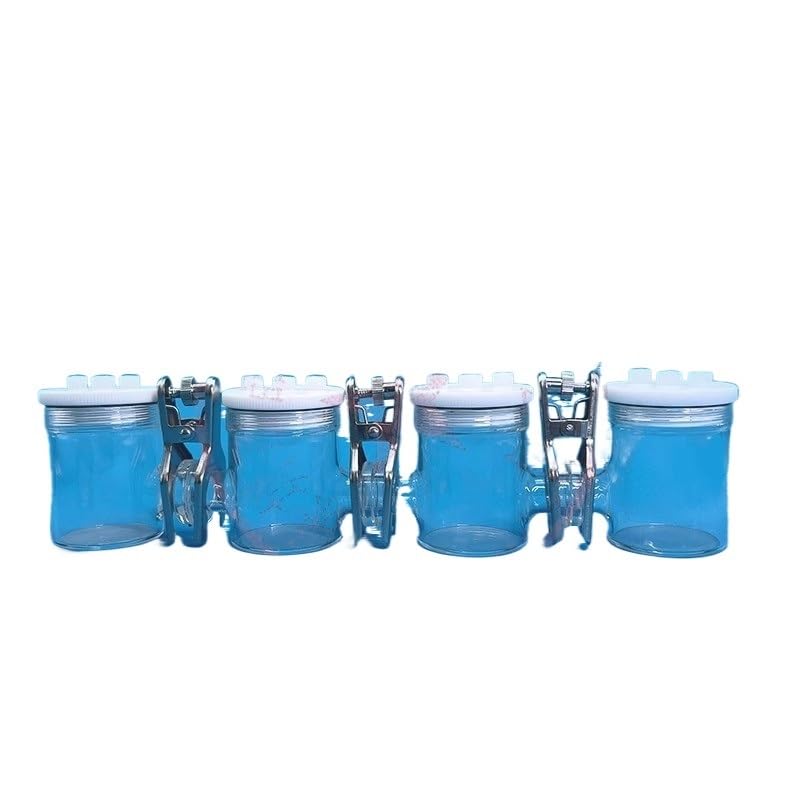 H-Type Sealed Electrolytic Cell Multi Electrode Chamber - 4 PTFE Lids, 3 Stainless Steel Clips, Leak Proof Gaskets & Electrode Fixing Rings(50ml)