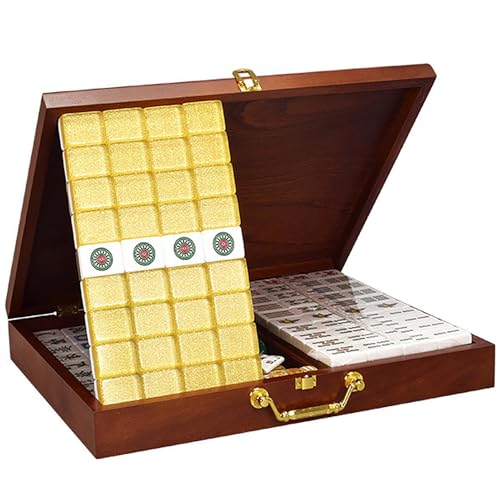 Set de Mahjong malaisien artisanal - Coffret cadeau idéal en bois sculpté