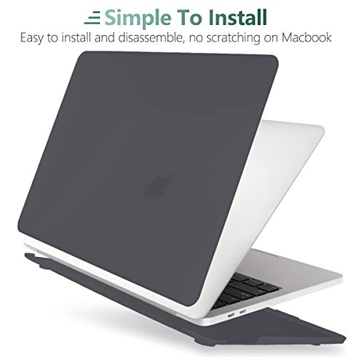 Batianda for MacBook Air 13 Case 2020 2019 2018 Release A2337 M1 A2179 A1932, Rubberized Plastic Hard Shell Case with Keyboard Cover for New Air 13 inch with Touch ID, C-Matte Black