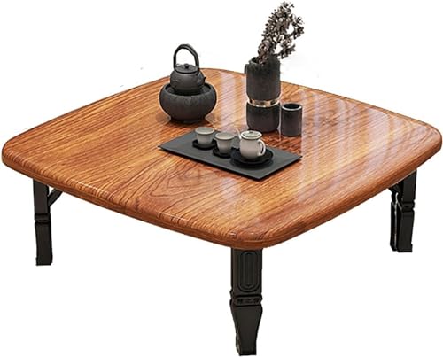 Vzfv 折りたたみ式 ローテーブル 正方形 木製 60×60×30cm 省スペース 木目調 コーヒーテーブル ちゃぶ台 おしゃれ 一人暮らし 和室/リビング 新生活 (70*70*30CM,D)