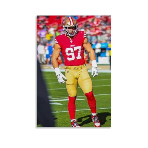 DGJSFC Póster de pintura al óleo de Nick Bosa para pared, lienzo, decoración de arte moderno, decoración del hogar, dormitorio, estética, estilo sin marco, 40 x 60 cm