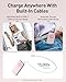 iWALK 10000mAh Slim Portable Charger, 30W PD Fast Charging Power Bank with Built-in Retractable USB-C Cable for iPhone 16/15 Series, Samsung Galaxy 25/24,Google Pixel,MacBook Air,Pink