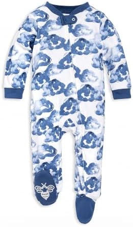 Burt's Bees Baby Boys' Organic Cotton, Sleep and Play Footed Pajamas