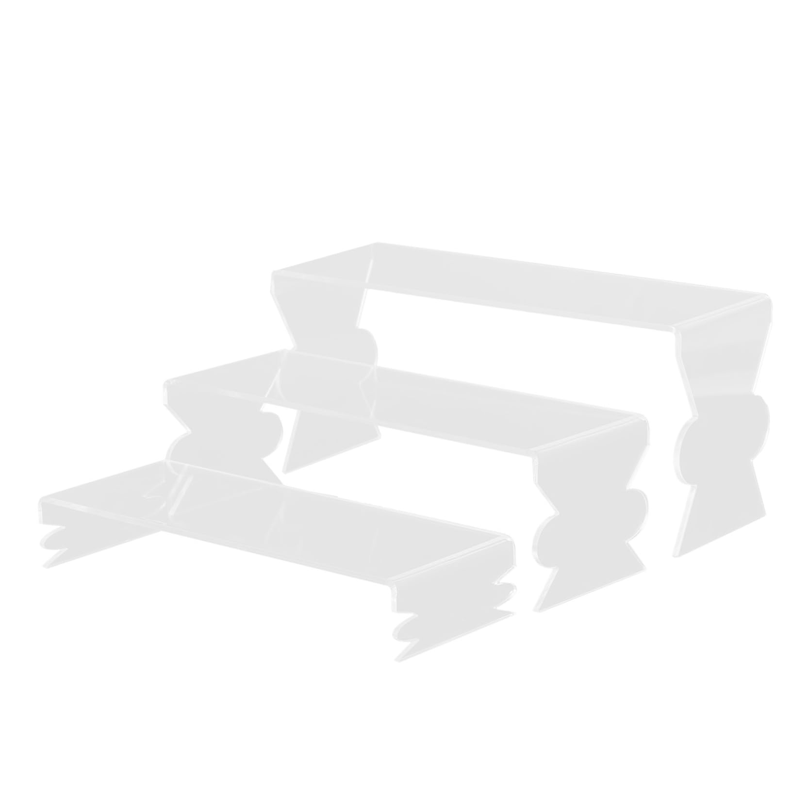 HOMSFOU Figurine Display Stand Acrylic Riser Cupcake Rack for Models Collections Easy to Clean