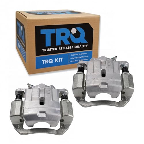 Image of TRQ Rear Driver and Passenger Side Brake Caliper Set Caliper Brackets Hardware Compatible with 13-16 Scion FR-S with Vented Rotors 13-19 Subaru BRZ with Vented Rotors without Avantgarde Package