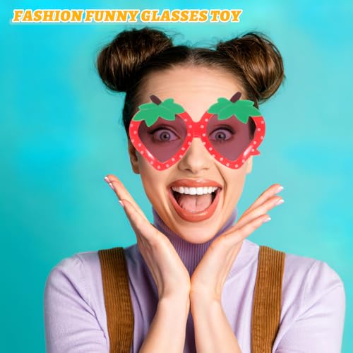 Hawaiian Sunglasses - Girls Funny Strawberry Fruit Sunglasses Cute Strawberry Shape for Toddlers Kids Women Party Prom Accessories3